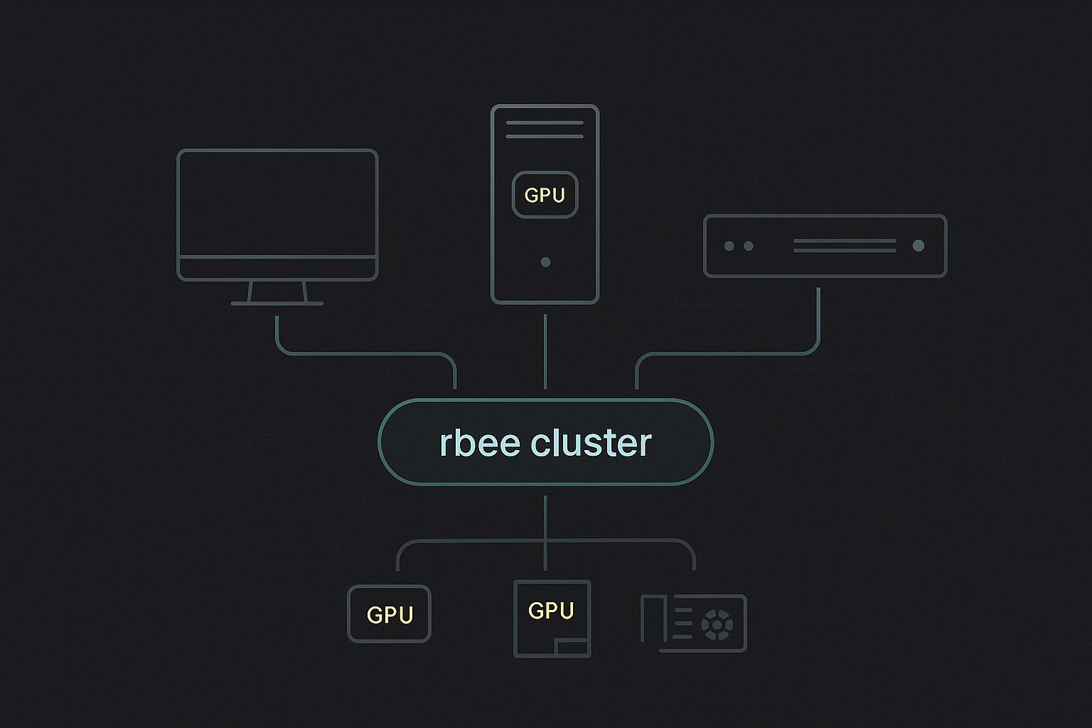 Multiple machines connected into one rbee GPU cluster.